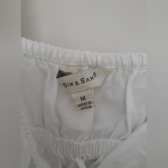 Sim & Sam White Sleeveless Peplum Crop Top - Picture 4 of 4